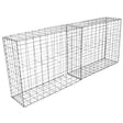 Zwei Gabionenkörbe aus verzinktem Stahl, rechteckig, mit einem stabilen Drahtgitter, ideal für Garten- oder Landschaftsbau, Maße 100 x 95 x 30 cm