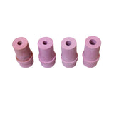 Vier rosa Sandstrahldüsen aus Keramik mit unterschiedlichen Durchmessern, ideal für die MAXBLAST Sandstrahlkabine 220 L, robust und langlebig