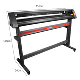 Schneideplotter PixMax XL in Schwarz mit rotem Akzent, 1350 mm Breite, stabiler Metallrahmen, ideal für präzise Schneidarbeiten und kreative Projekte