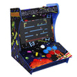 Bunter Retro Arcade-Spielautomat mit einem Bildschirm, der das Spiel Frogger zeigt, und farbigen Tasten in Blau, Rot und Gelb
