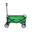 Faltbarer Gartenwagen in leuchtendem Grün mit robustem schwarzem Gestell, großen Rädern und praktischem Griff für einfachen Transport