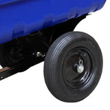 Blauer T-Mech ATV Anhänger mit robusten Luftreifen, schwarzem Rad und stabiler Achse, ideal für den Transport von Ausrüstung und Materialien