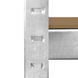 Galvanisiertes Lagerregal mit robustem, silbernem Metallrahmen und stabilen Regalböden, ideal für die Lagerung schwerer Gegenstände