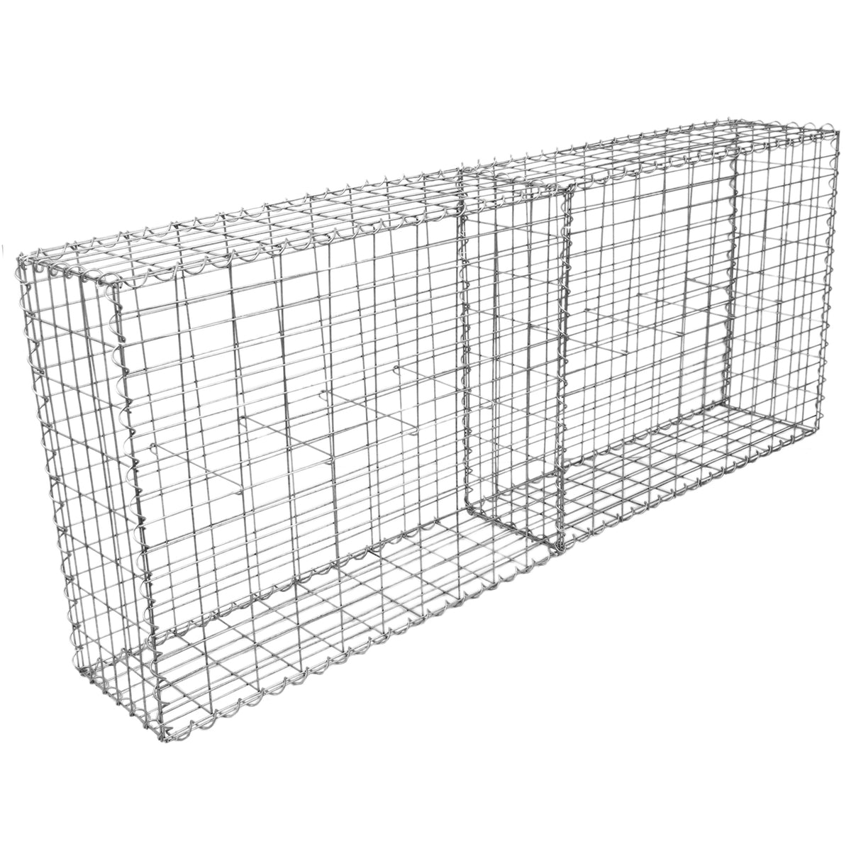 Gabionenkörbe aus verzinktem Stahl, rechteckig, mit stabiler Drahtgitterstruktur, ideal für Garten- und Landschaftsbau, Maße 100 x 95 x 30 cm