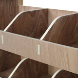 Holzregal mit mehreren Fächern in warmen Brauntönen, ideal für die Fahrzeugeinrichtung im Opel Vivaro SWB L1, robust und funktional