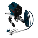 Maxblast Airless Farbsprühgerät in Blau mit silbernem Schlauch und Spritzpistole, ideal für gleichmäßige Farbaufträge und präzise Anwendungen