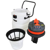 Industriesauger Maxblast 90L in Weiß mit orangefarbenem Motor, schwarzem Filter und robustem Griff für einfache Handhabung