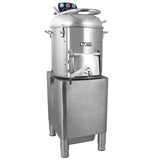 Kommerzielle Kartoffelschälmaschine von KuKoo aus hochwertigem Edelstahl, glänzende Oberfläche, robuste Bauweise, ideal für Gastronomie und Großküchen