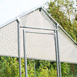 Hühnerfreilauf aus verzinktem Stahl mit grünem Drahtgeflecht, 3m x 4m x 1,8m, bietet sicheren Platz für Hühner im Freien, wetterfest und stabil