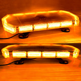 LED Rundumlicht Warnleuchte mit 48 LEDs in leuchtendem Orange, flache, rechteckige Form, transparentes Gehäuse, ideal für Sicherheitsanwendungen