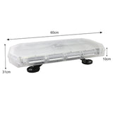 LED Rundumlicht Warnleuchte mit 48 LEDs, transparentes Gehäuse, rechteckige Form, Maße 60cm x 10cm x 31cm, ideal für Sicherheitsanwendungen