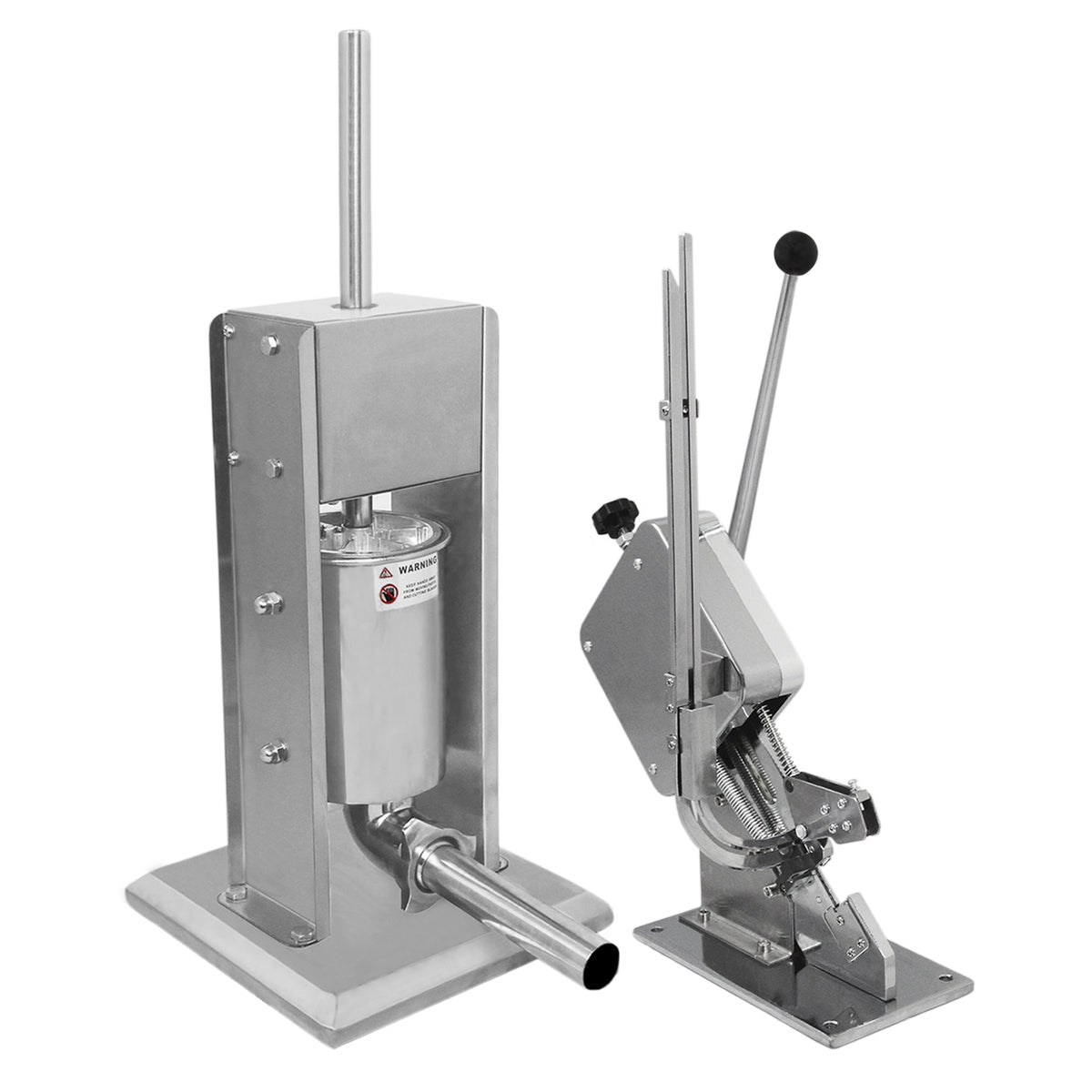 Kukoo Wurstfüller und Wurstclipper Set aus Edelstahl, glänzende Oberfläche, robuste Konstruktion, ideal für die Wurstherstellung zu Hause