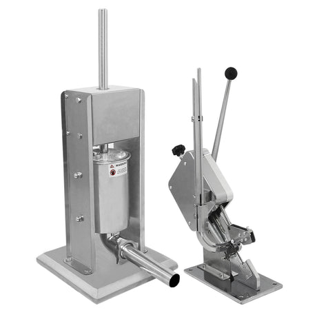 Kukoo Wurstfüller und Wurstclipper Set aus Edelstahl, glänzende Oberfläche, robuste Konstruktion, ideal für die Wurstherstellung zu Hause