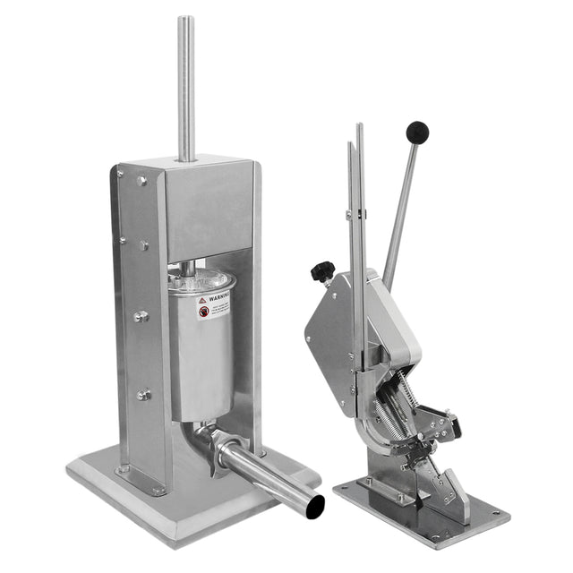 Kukoo Wurstfüller und Wurstclipper Set aus Edelstahl, glänzende Oberfläche, robuste Konstruktion, ideal für die Wurstherstellung zu Hause