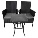 Jardí Rattan Bistro Set Schwarz