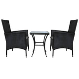 Jardí Rattan Bistro Set Schwarz