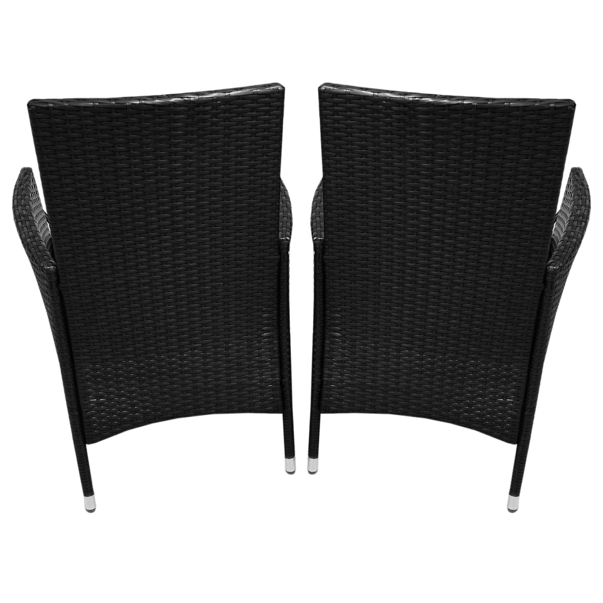 Jardí Rattan Bistro Set Schwarz