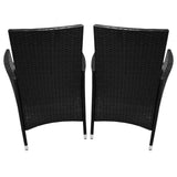 Jardí Rattan Bistro Set Schwarz