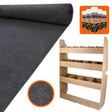 Fahrzeugregal aus Holz mit mehreren Fächern, grauer Teppich-Verkleidung und Kleberflaschen in einem Set, ideal für die Fahrzeugorganisation