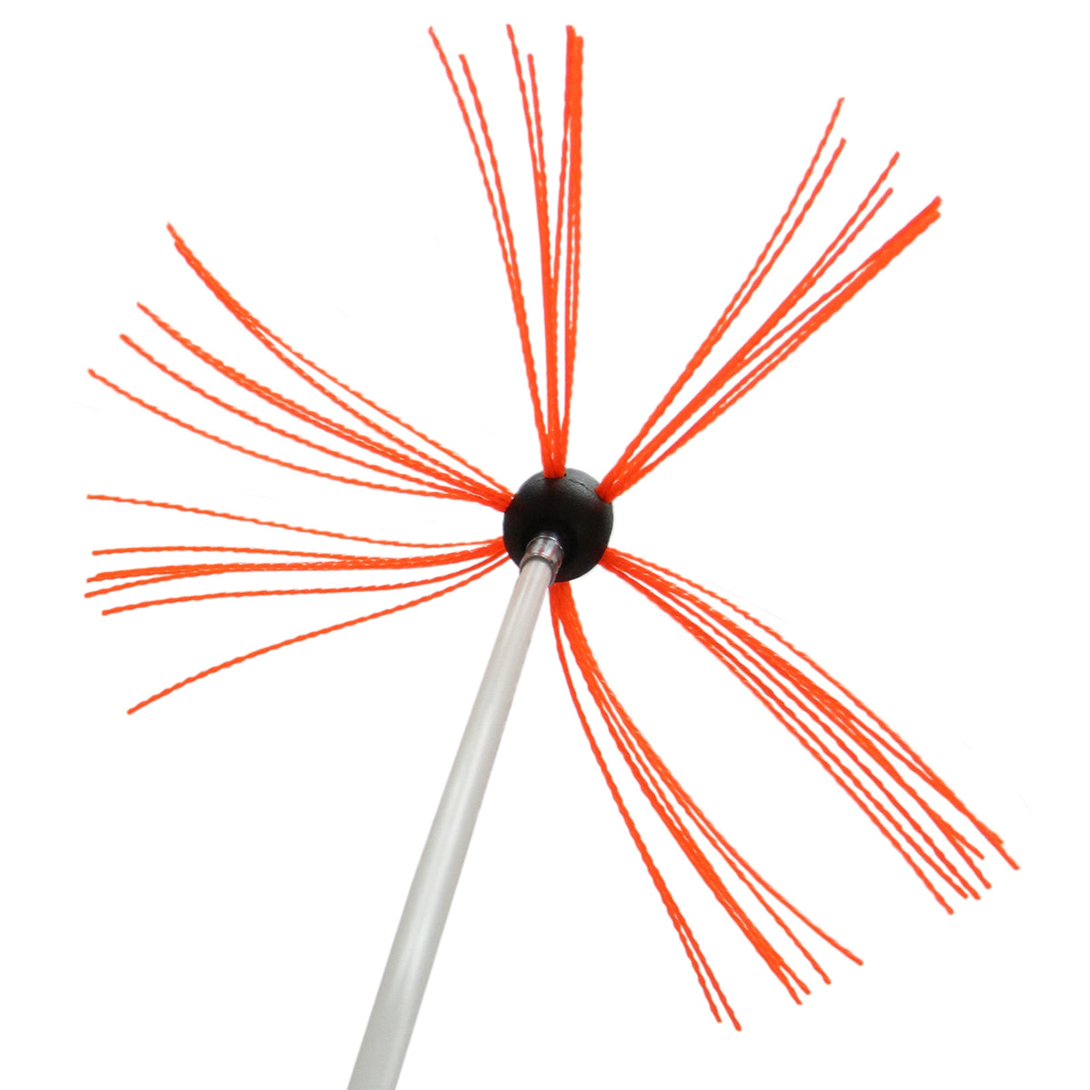 Schornsteinbürste mit 9m langem Aluminiumstiel, orangefarbene Borsten aus robustem Material, ideal zum Reinigen von Schornsteinen und Kaminen