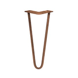 Elegante, rostbraune Haarnadelbeine aus Metall mit zwei Streben, ideal für die Gestaltung von Tischen und Möbeln, Höhe 30,5 cm
