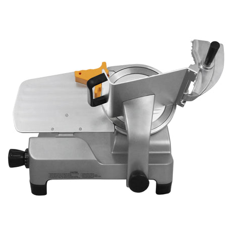 Kommerzielle Aufschnittmaschine von KuKoo mit 25 cm Klinge, silberner Gehäusefarbe, robustem Design und präziser Schnittkontrolle für Fleisch und Käse