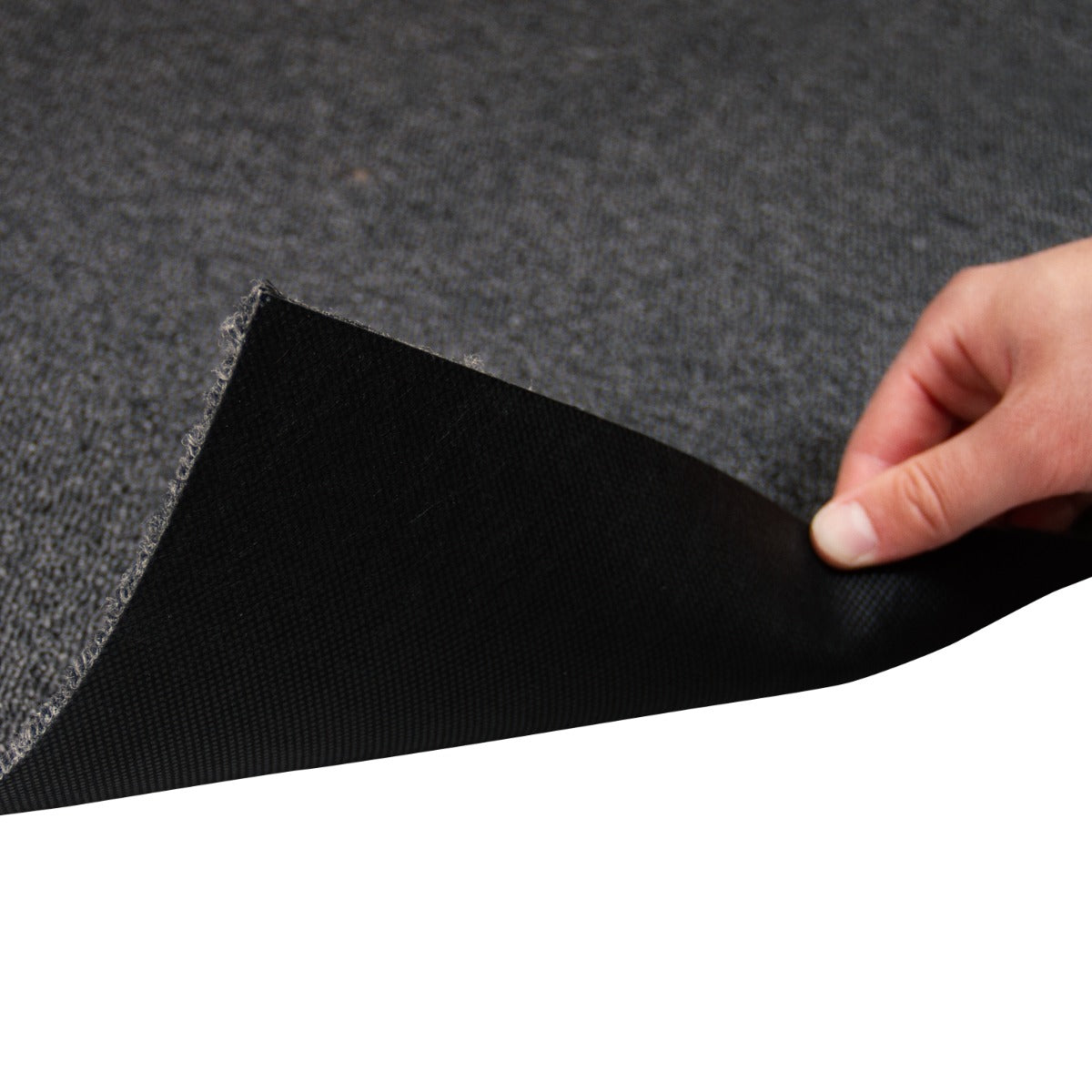 Teppichfliese in Fieberrot und Kohle-Schwarz, 50 x 50 cm, mit strukturierter Oberfläche und flexibler Unterseite, ideal für kreative Bodengestaltung