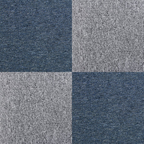 Teppichfliesen in Sturmblau und Platingrau, 50 x 50 cm, mit strukturierter Oberfläche, ideal für moderne Innenräume und vielseitige Anwendungen