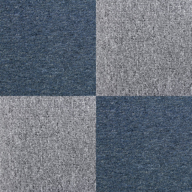 Teppichfliesen in Sturmblau und Platingrau, 50 x 50 cm, mit strukturierter Oberfläche, ideal für moderne Innenräume und vielseitige Anwendungen