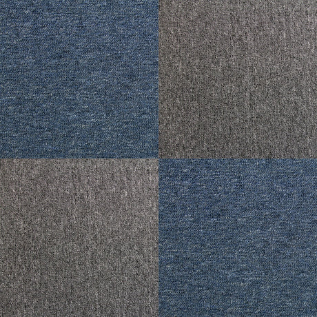 Teppichfliesen in Sturmblau und Anthrazit, quadratisch, 50 x 50 cm, mit weicher Textur und robustem Material, ideal für stilvolle Bodenbeläge