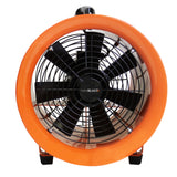 Professioneller MAXBLAST Staubsauger mit 300 mm Durchmesser, orangefarbenem Gehäuse, 12 m Schlauch und robustem, leistungsstarkem Ventilator