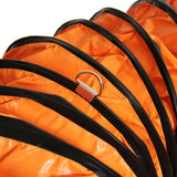 Orangene Faltkanäle mit schwarzem Rand, aus strapazierfähigem Material, ideal für den MAXBLAST Industrieventilator zur Luftzirkulation