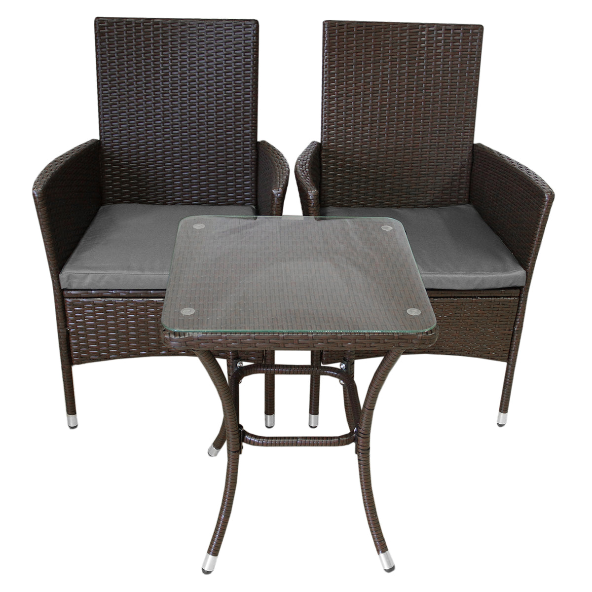 Jardí Rattan Bistro Set Braun