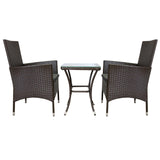 Jardí Rattan Bistro Set Braun