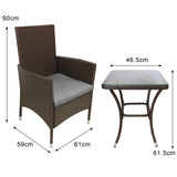 Jardí Rattan Bistro Set Braun