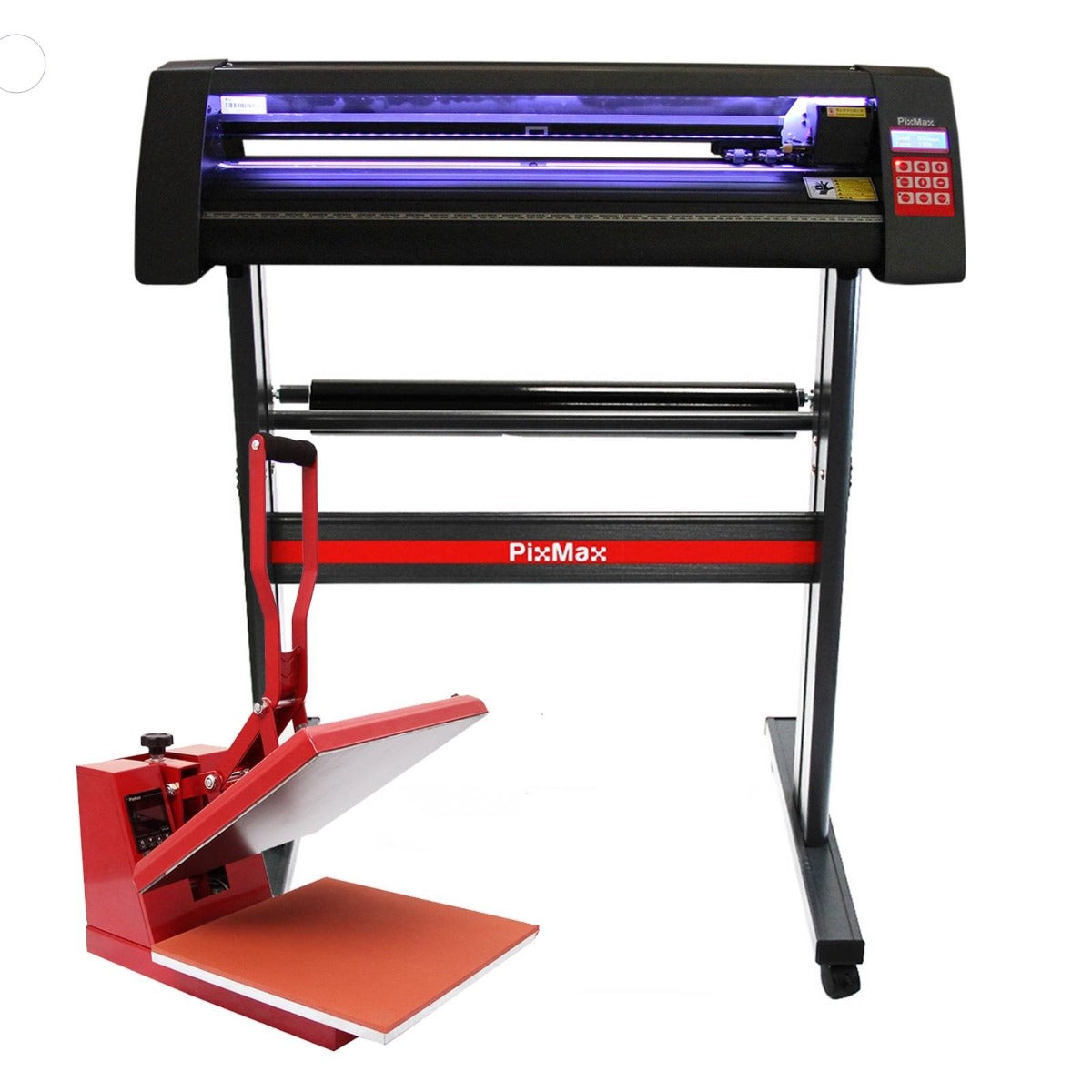 720mm LED Schneideplotter in Schwarz mit rotem Transferpresse, glänzender Oberfläche und präzisen Steuerelementen, ideal für kreative Projekte