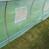 Grüner Polytunnel aus 25mm dickem Material, 6m x 3m, mit Netzfenstern und stabilen Metallrahmen, ideal für den Anbau von Pflanzen im Freien