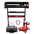 Schwenkpresse in Rot und Schwarz, 720-mm-Vinylschneider mit Epson-Drucker, ideal für kreative Projekte und personalisierte Drucke