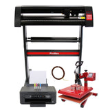 Schwenkpresse in Rot und Schwarz, 720-mm-Vinylschneider mit Epson-Drucker, ideal für kreative Projekte und personalisierte Drucke