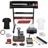 Das PixMax Da Vinci Set 5 in 1 umfasst eine Transferpresse, einen Schneideplotter und einen Drucker, ideal für kreative Projekte und personalisierte Designs