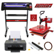 Der 38 Swing LED-Vinylschneider mit CISS, SignCut-Software, einem Drucker, Entgitterungsset und Hitzeschutzband in rot und schwarz, ideal für Schilderdruck