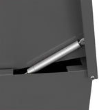 Grau Paketkasten mit robustem Material, schmaler Form und einem stabilen Gasdruckdämpfer für sanftes Öffnen und Schließen