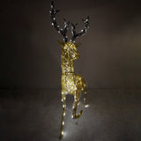 Glänzender, goldener LED-Hirsch mit leuchtenden Antlers, elegant und festlich, ideal für Weihnachtsdekoration und stimmungsvolle Beleuchtung