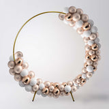 Eleganter Hochzeit Ballonbogen in Gold und Rosé, 200 cm groß, mit glänzenden, runden Ballons in verschiedenen Größen und Farben, ideal für festliche Anlässe