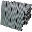Grau WPC Terrassenfliesen 30 x 30 cm mit gerillter Oberfläche, robust und wetterbeständig, ideal für Außenbereiche und Terrassen