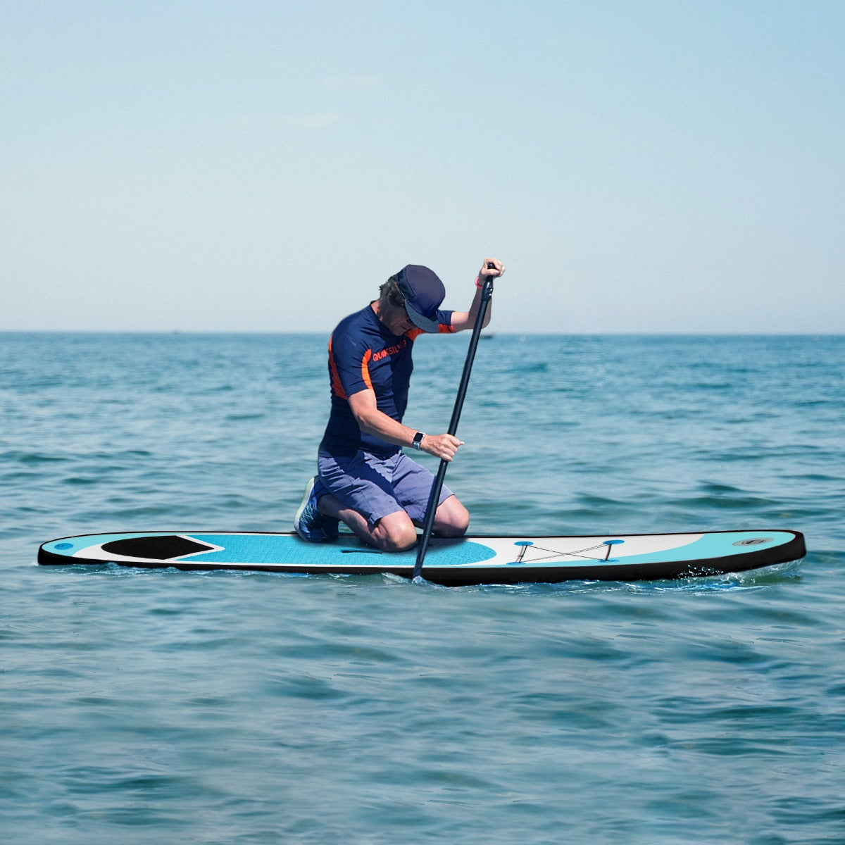 Aufblasbares Paddle Board in Blau, 307 cm lang, mit rutschfester Oberfläche und stabiler Form, ideal für Wassersport und Freizeitaktivitäten