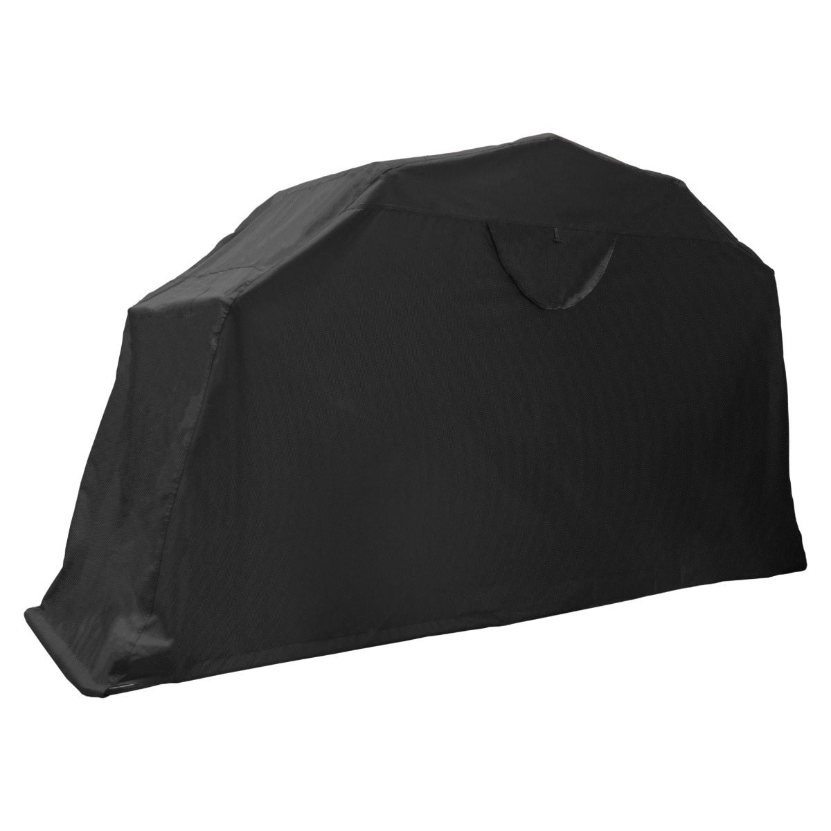 Schwarzes Motorrad Garagenzelt XXL aus strapazierfähigem Material, mit glatter Oberfläche und geschützter Form, ideal für den Außenbereich