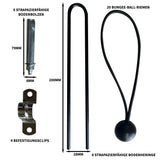 Große Fahrradzelt-Zubehör mit 8 strapazierfähigen Bodenbolzen, 4 Befestigungsclips, 20 Bungee-Riemen und robusten Materialien in Schwarz und Silber