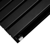 Paneelheizkörper in mattem Schwarz, 1600mm x 280mm, mit glatten, strukturierten Oberflächen und modernen, schlanken Linien für elegantes Design