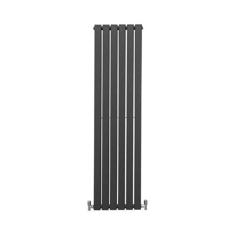 Eleganter anthrazitgrauer Paneelheizkörper mit schlanker, vertikaler Form, ideal für moderne Wohnräume, Maße 1600mm x 420mm